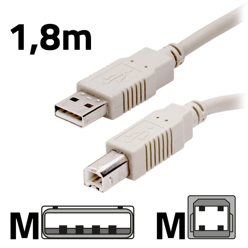 OFFICE-Partner Premium USB-Kabel 1,8m grau OFFICE-Partner Premium USB-Kabel 1,8m grau